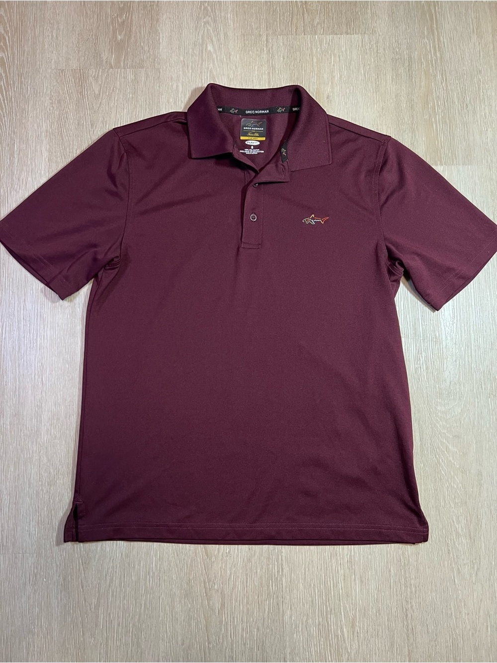 Greg Norman Tasso Elba Performance Golf Polo Shirt Burgundy Men's Small
